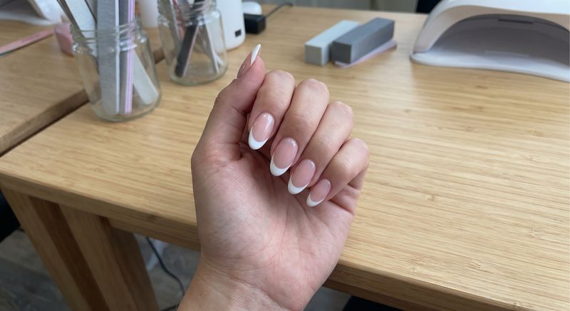 Classic French tip manicure