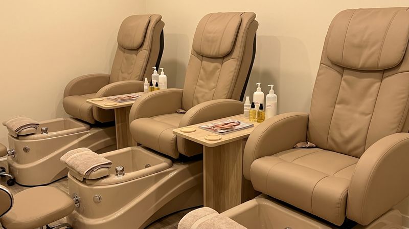 Pristine and clean pedicure chairs reset for safety