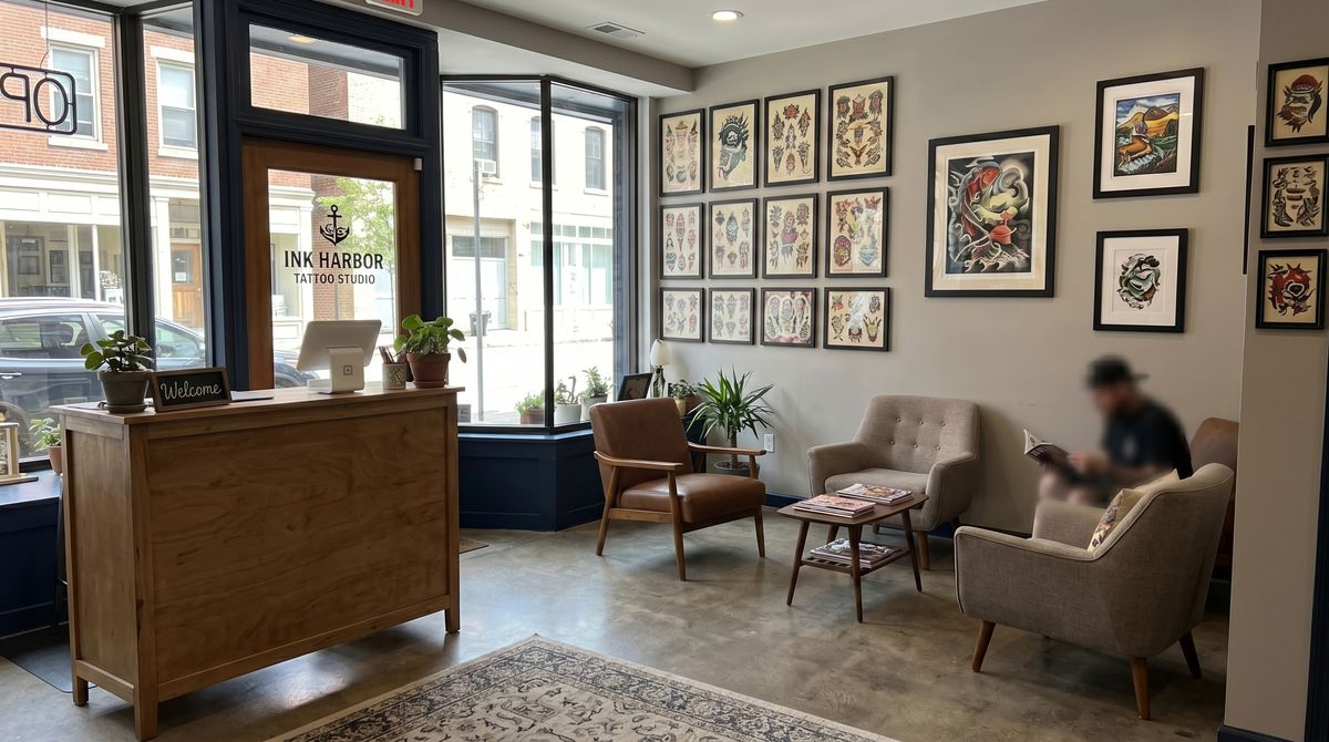 Ink Harbor Tattoo Studio Waiting Area