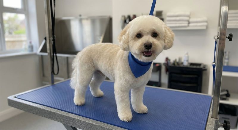 Small dog after grooming styling result